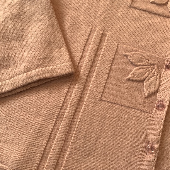 2/$12 deal! Sigrid Olsen pink cardigan button sweater silk angora rabbit blend. - Picture 4 of 6